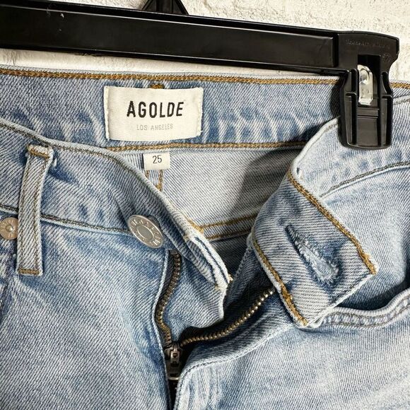 Agolde Toni Mid Rise Skinny Leg Jeans In Daylight Light Wash size 25 - Picture 2 of 7